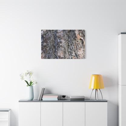 Bark's Rugged Symphony - Unique Frameless Canvas Wall Art