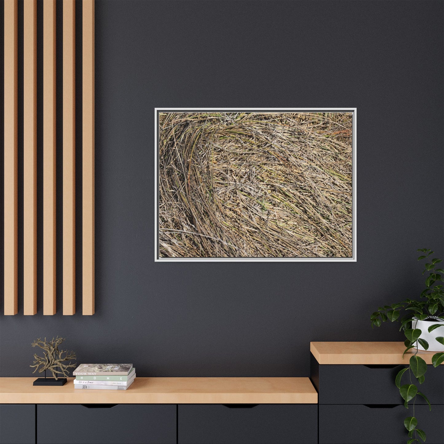 Tangled Grass Symphony - Unique Stretched Canvas Wall Art - Art By Earth