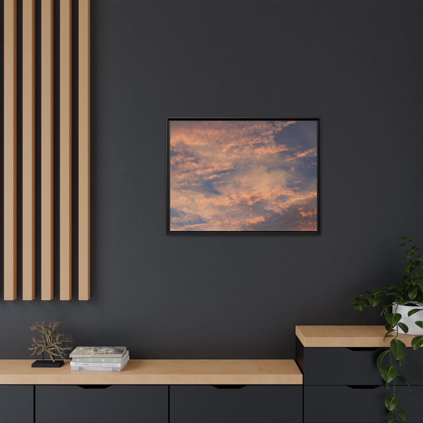 Sunset's Ethereal Canvas - Unique Stretched Canvas Wall Art