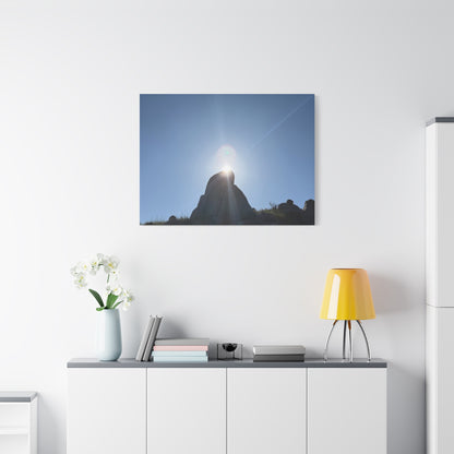 Sunburst Over Stone - Unique Frameless Canvas Wall Art