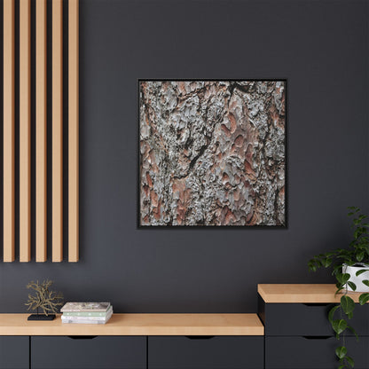 Bark Texture Symphony - Unique Stretched Canvas Wall Art