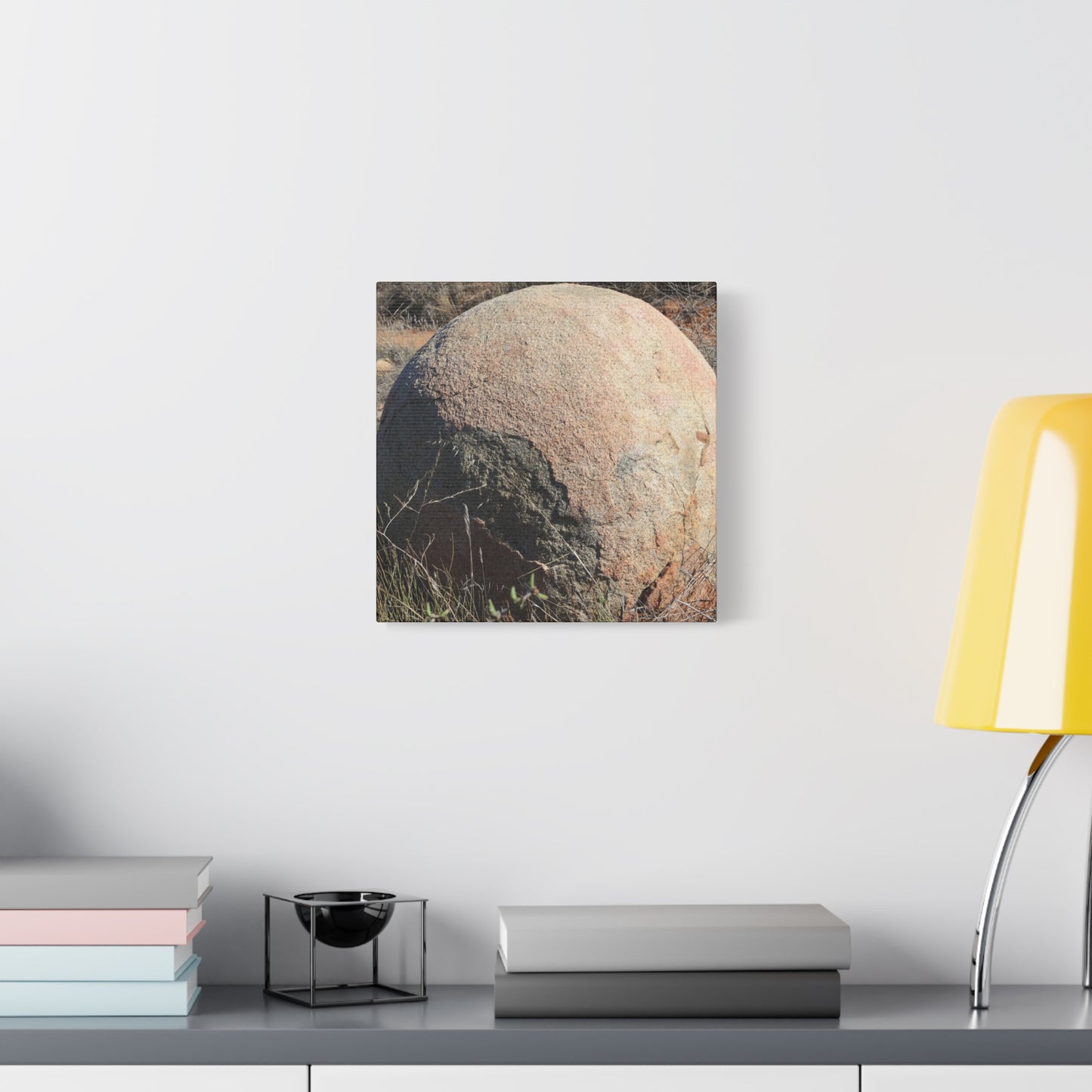 Spherical Stone at Rest - Unique Stretched Canvas Wall Art - Art By Earth