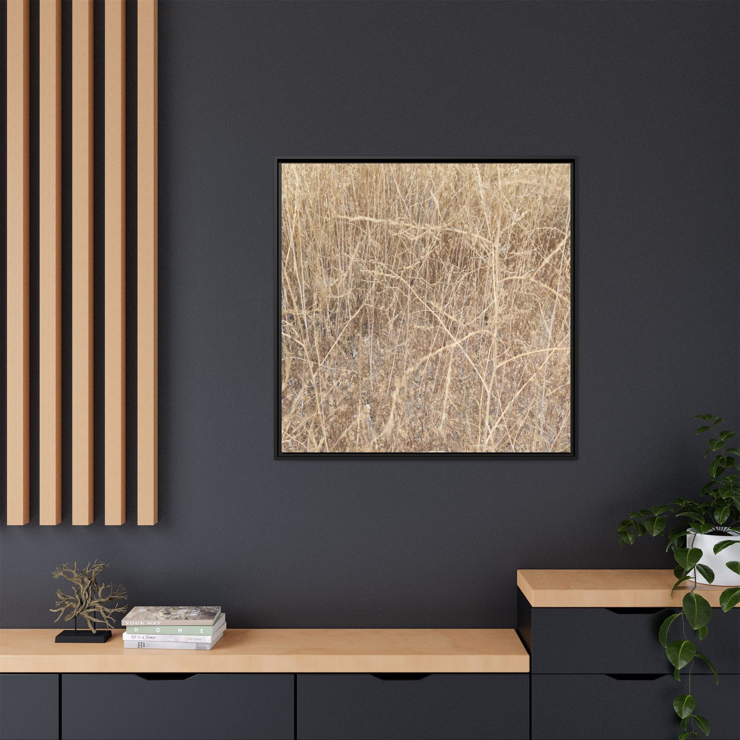 Golden Stalks - Unique Stretched Canvas Wall Art