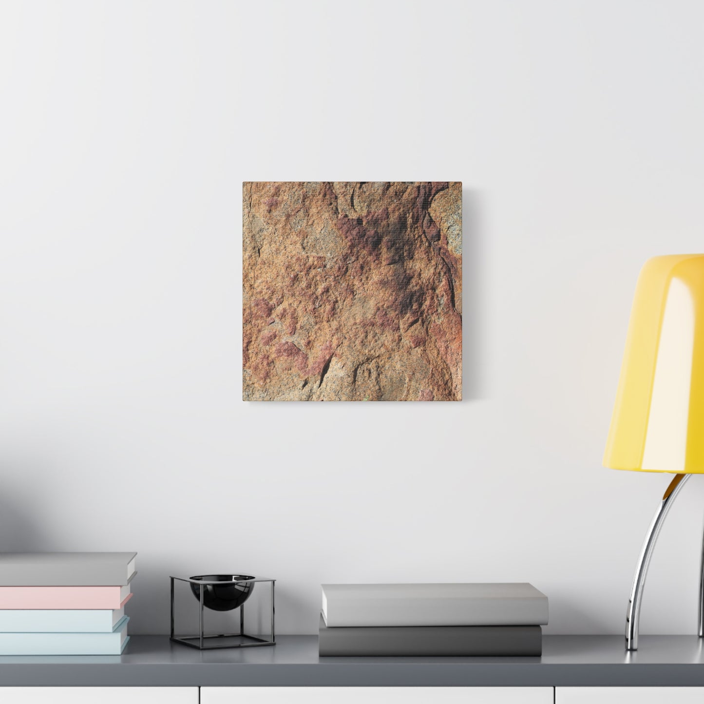 Lithic Veins of Ember - Unique Frameless Canvas Wall Art