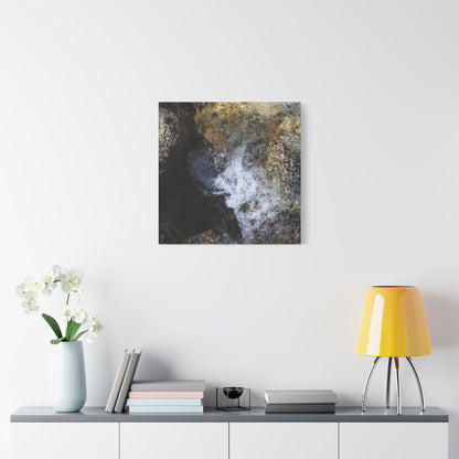 Water's Whisper Between Stone - Unique Frameless Canvas Wall Art