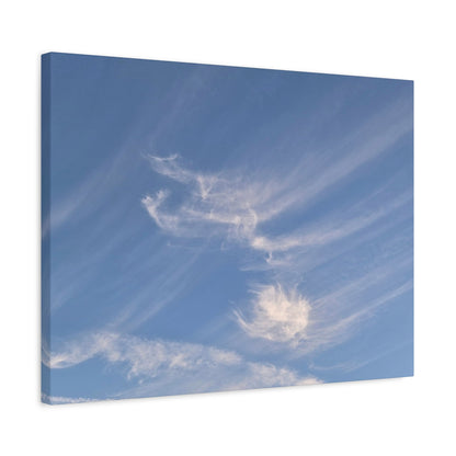 Wispy Whispers of Azure - Unique Frameless Canvas Wall Art