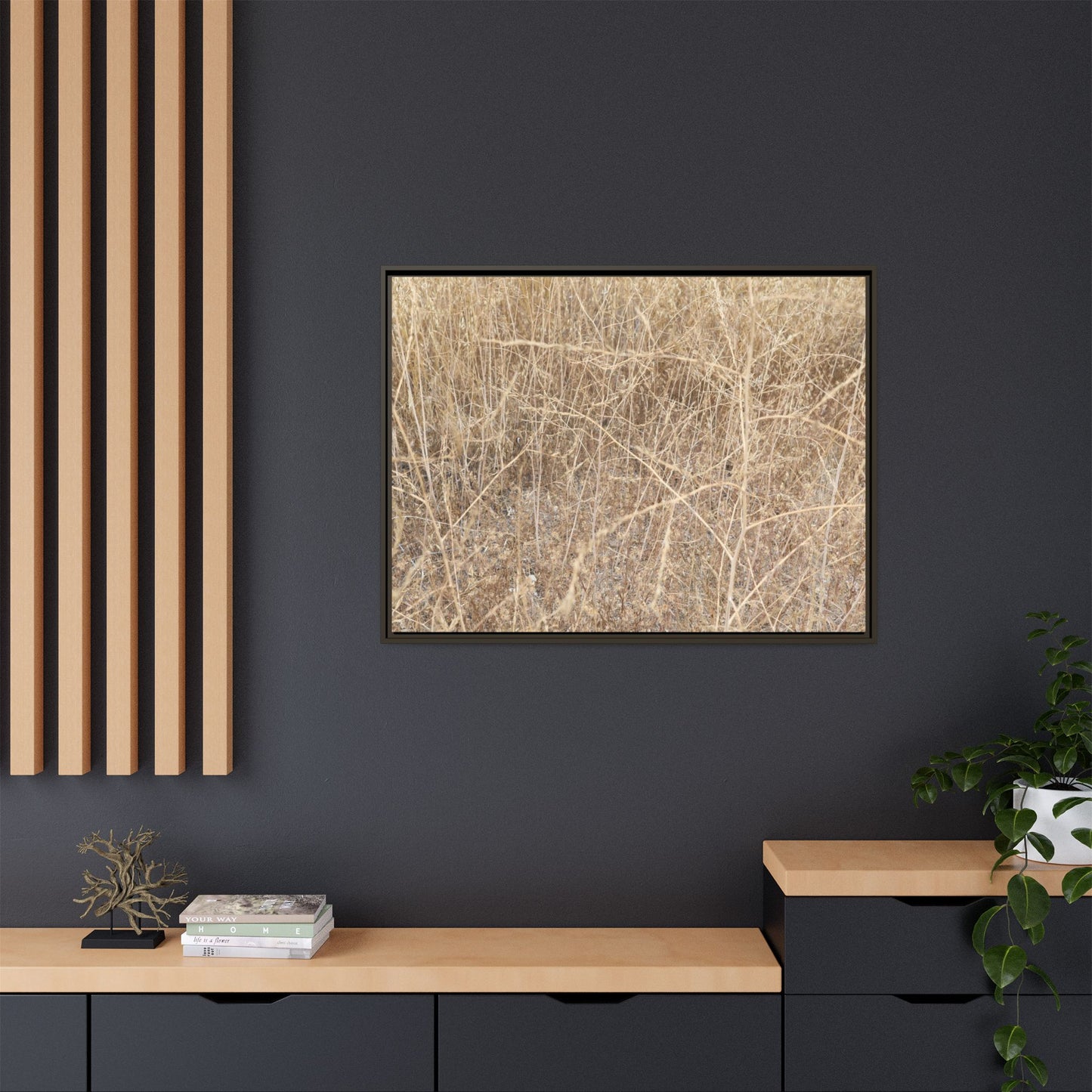 Golden Stalks - Unique Stretched Canvas Wall Art