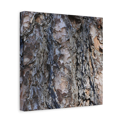 Bark's Rugged Symphony - Unique Frameless Canvas Wall Art