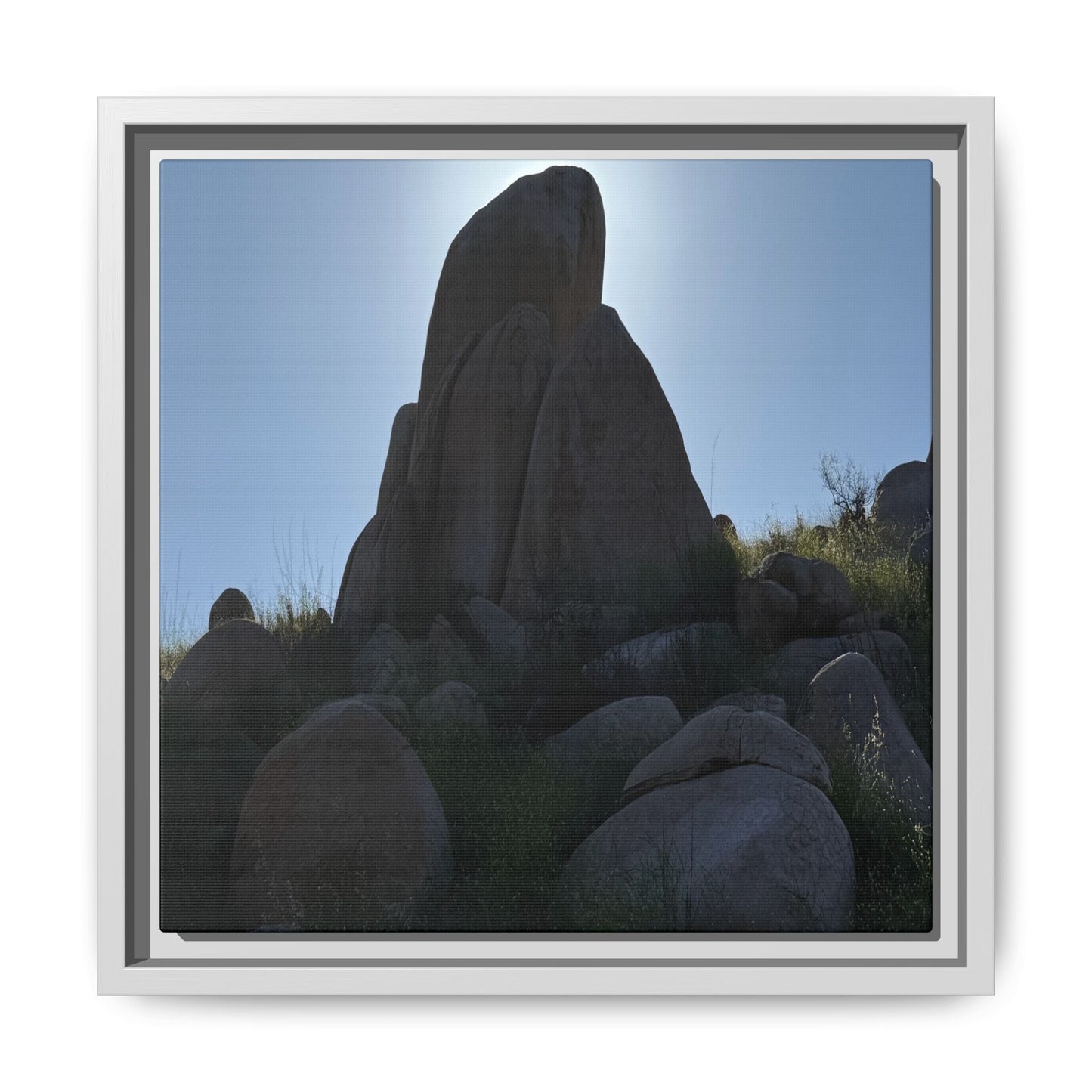 Boulder Silhouette - Unique Stretched Canvas Wall Art