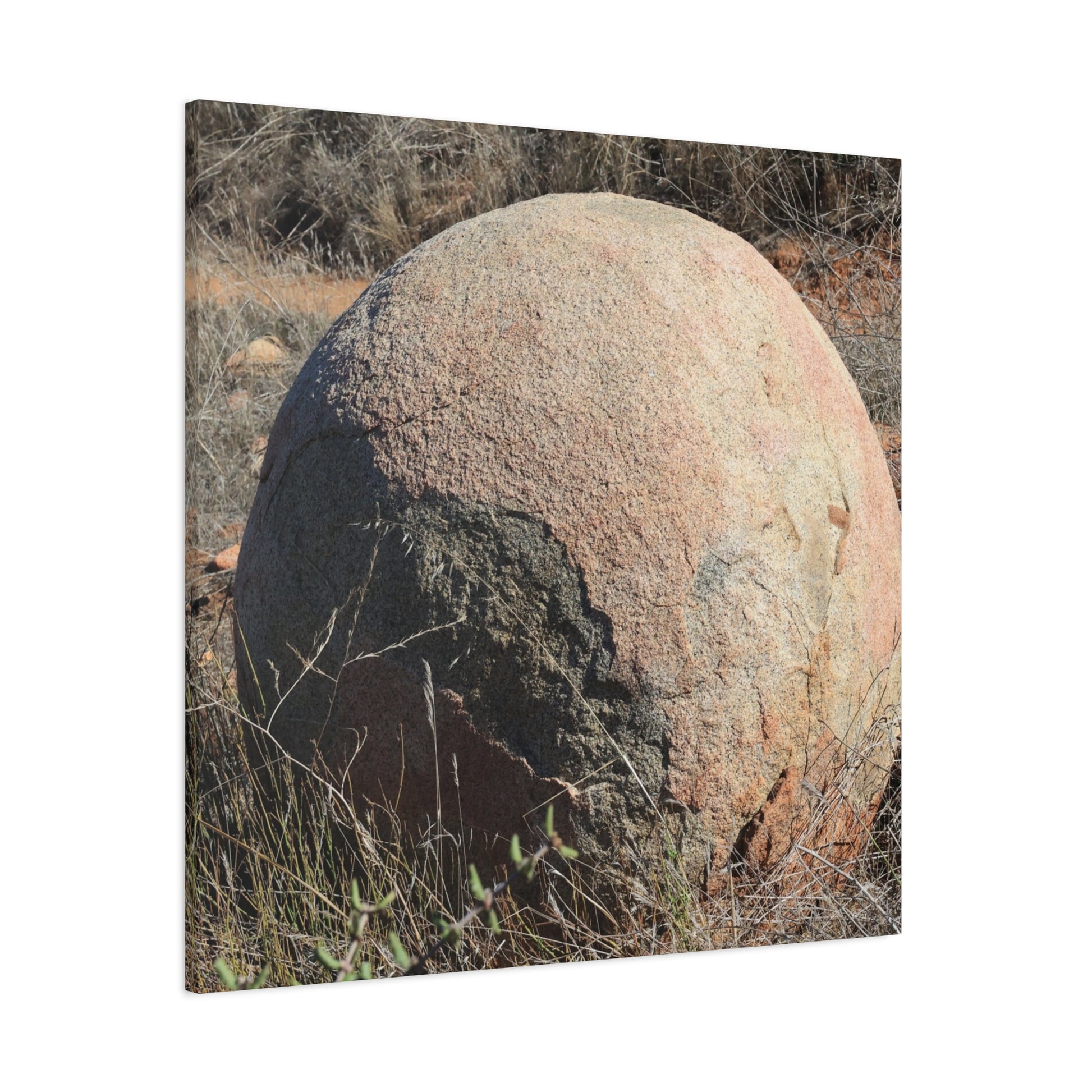 Spherical Stone at Rest - Unique Stretched Canvas Wall Art - Art By Earth
