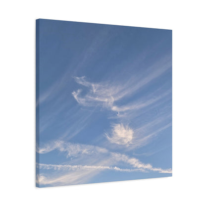 Wispy Whispers of Azure - Unique Frameless Canvas Wall Art