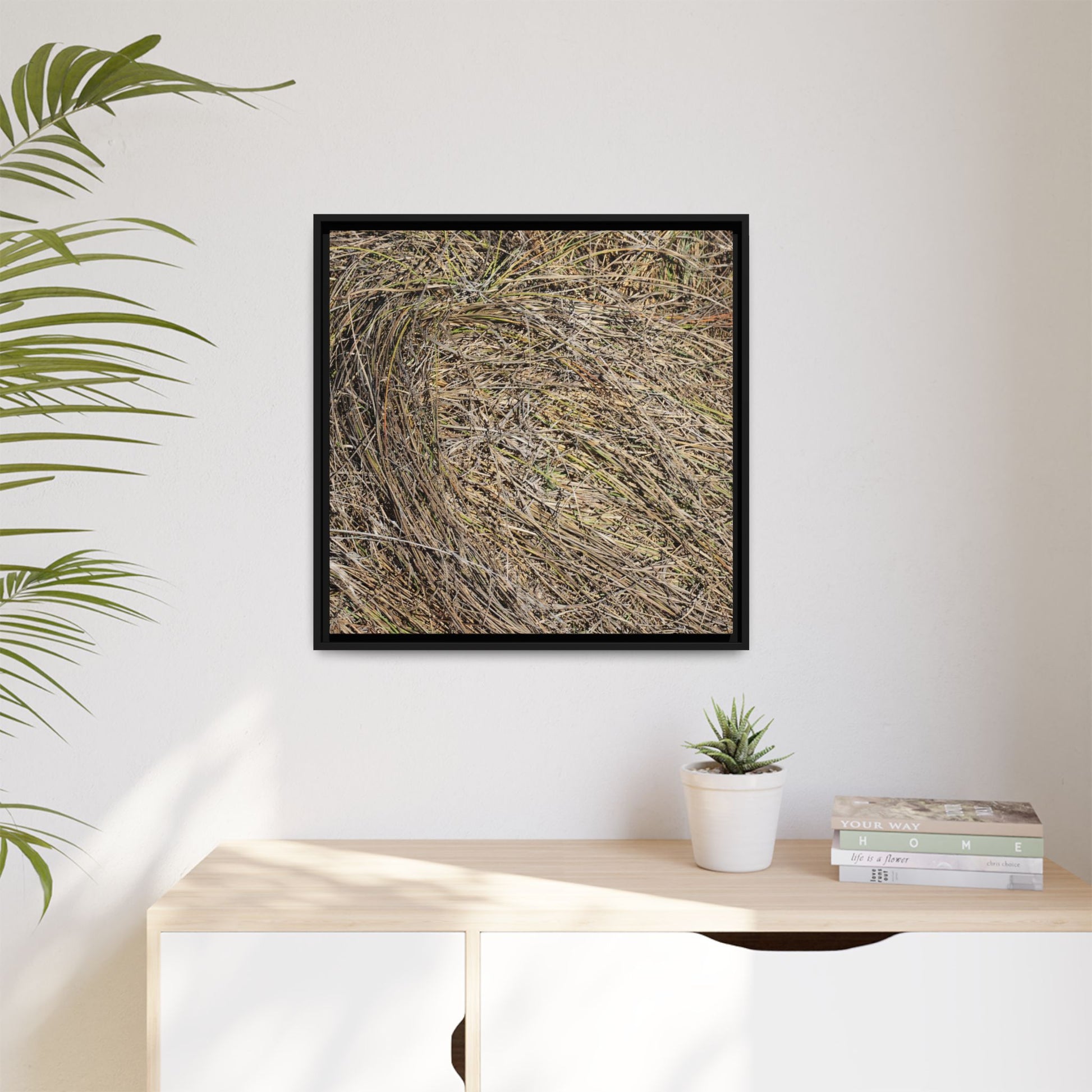 Tangled Grass Symphony - Unique Stretched Canvas Wall Art - Art By Earth