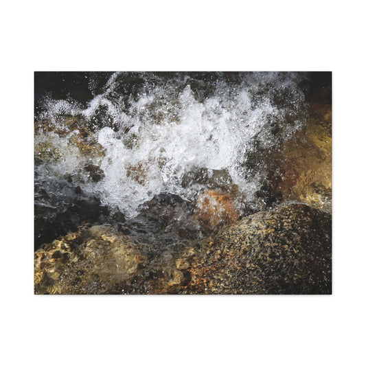 Stone and Surge - Unique Frameless Canvas Wall Art