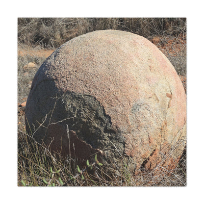 Spherical Stone at Rest - Unique Stretched Canvas Wall Art - Art By Earth