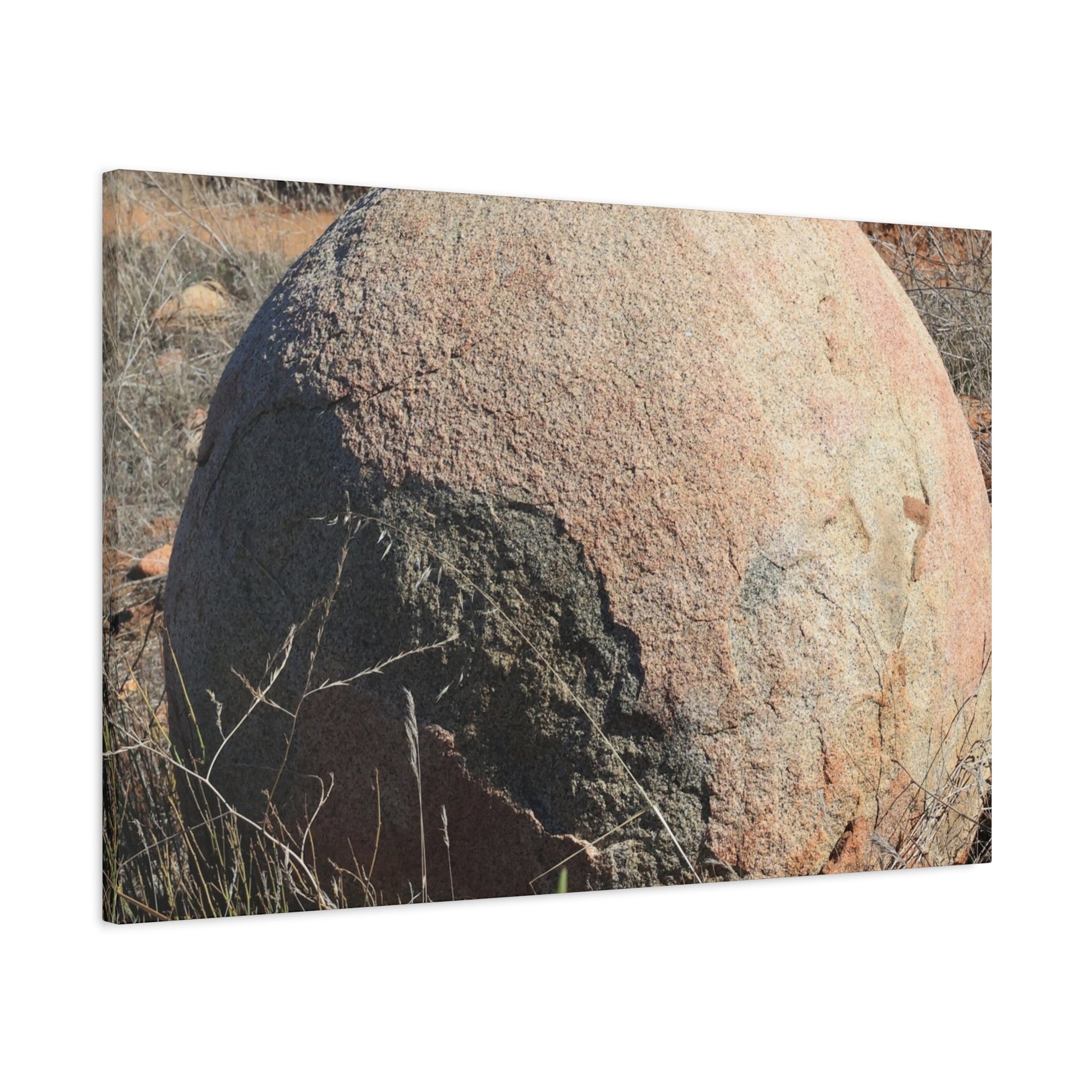Spherical Stone at Rest - Unique Stretched Canvas Wall Art - Art By Earth