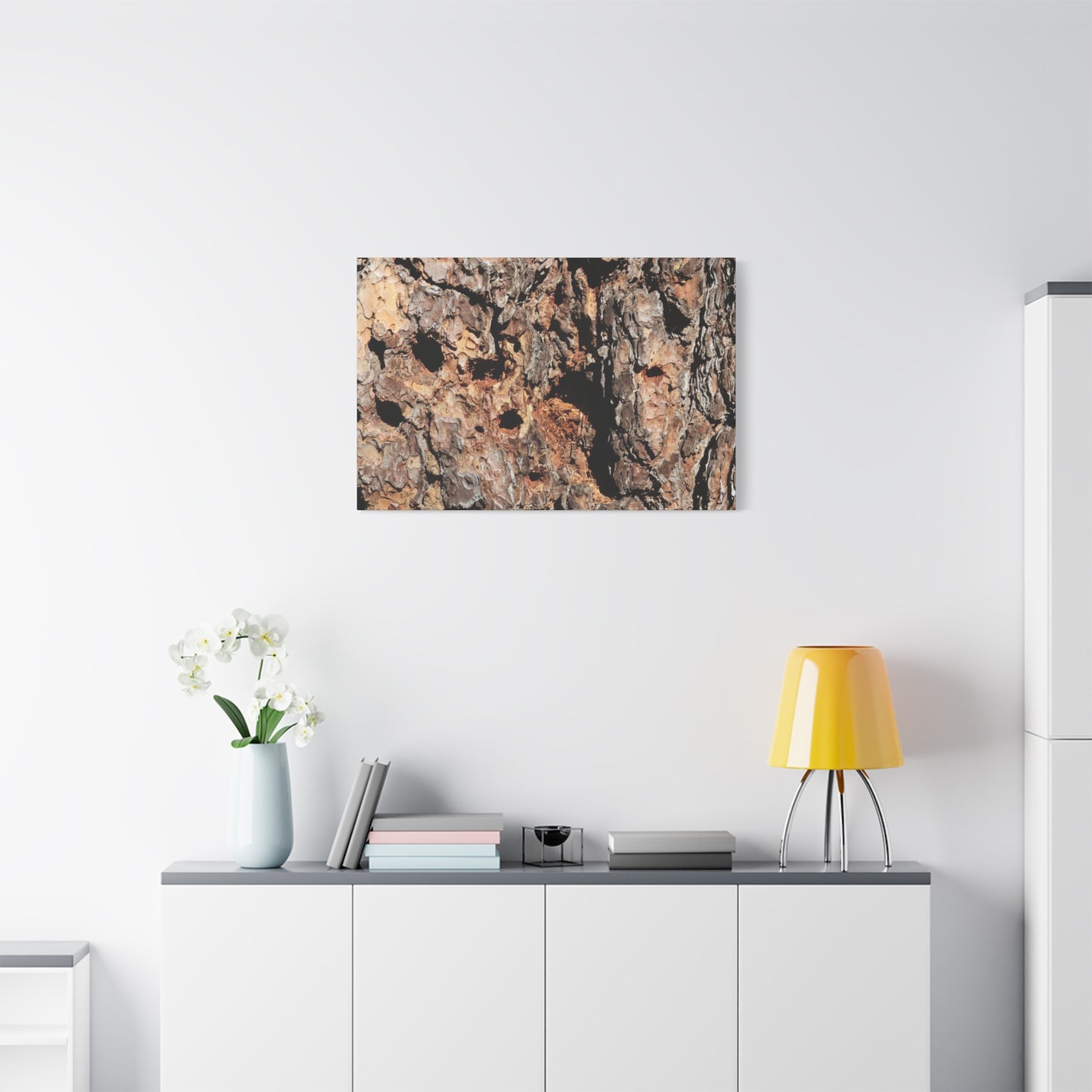 Tree Bark Mosaic - Unique Frameless Canvas Wall Art