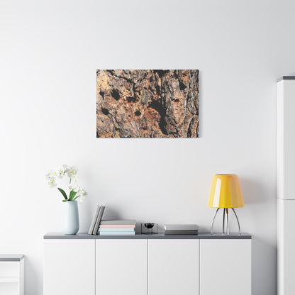 Tree Bark Mosaic - Unique Frameless Canvas Wall Art