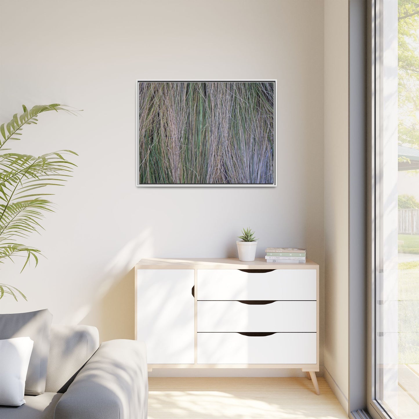 Whispers of Silver Grass - Unique Stretched Canvas Wall Art