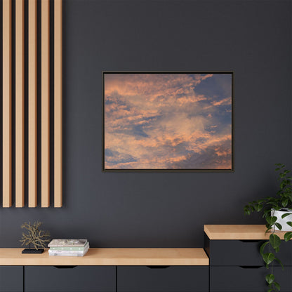 Sunset's Ethereal Canvas - Unique Stretched Canvas Wall Art
