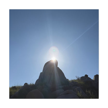 Sunburst Over Stone - Unique Frameless Canvas Wall Art