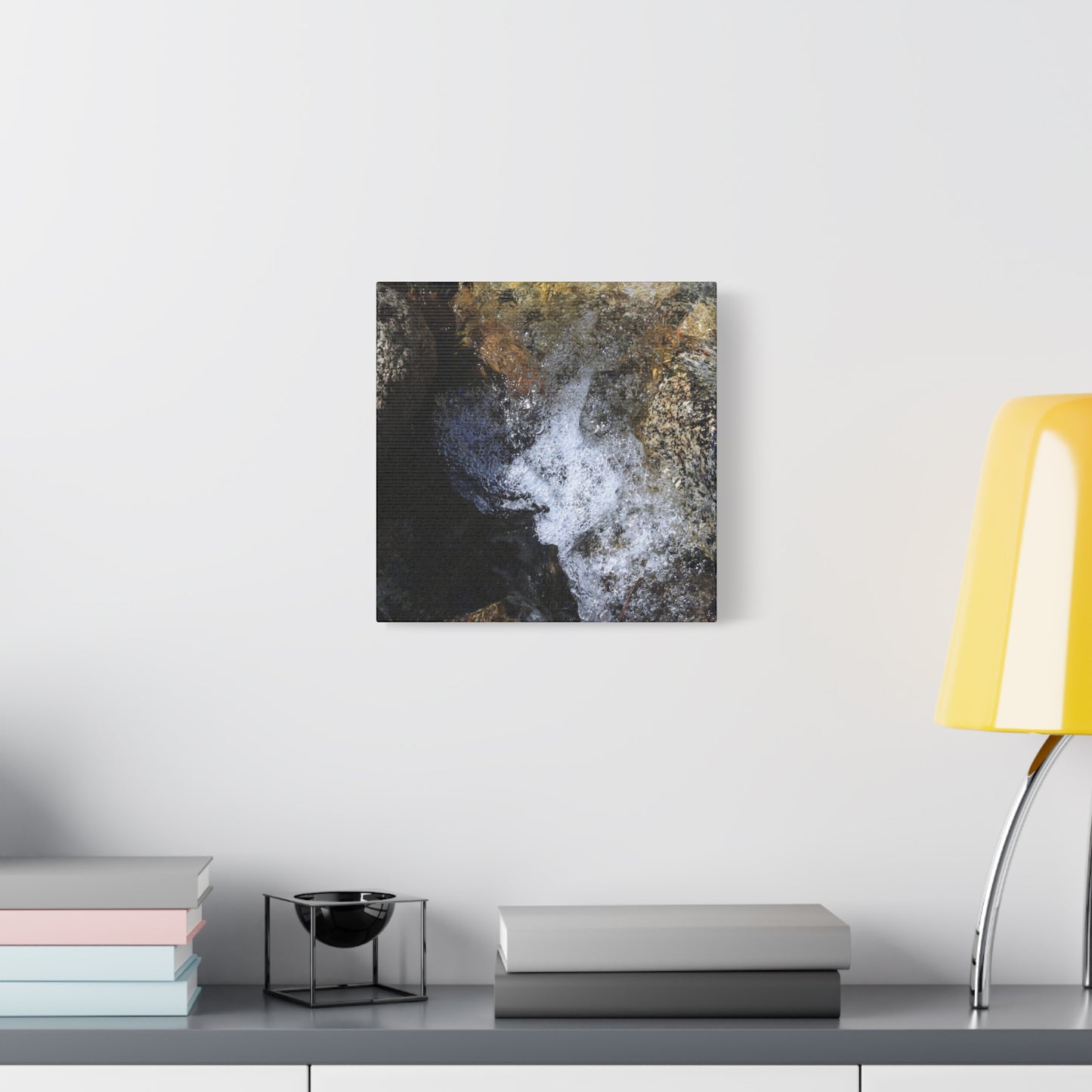 Water's Whisper Between Stone - Unique Frameless Canvas Wall Art