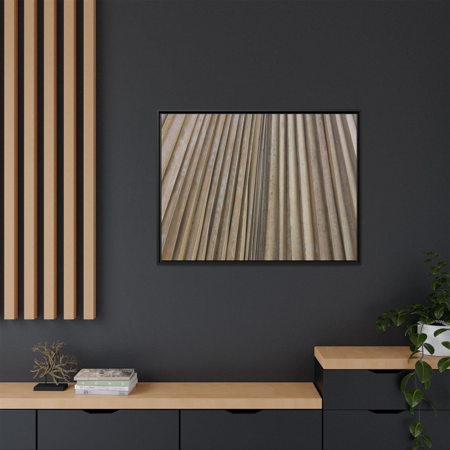 Wooden Whispers - Unique Stretched Canvas Wall Art