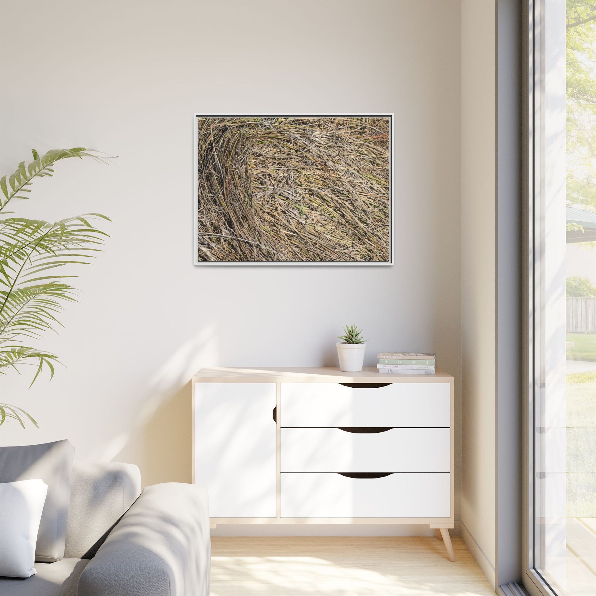 Tangled Grass Symphony - Unique Stretched Canvas Wall Art - Art By Earth