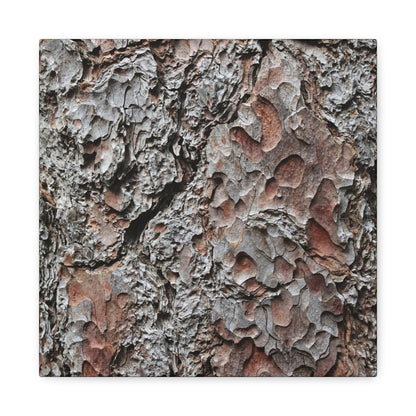 Textured Whispers of Bark - Unique Frameless Canvas Wall Art