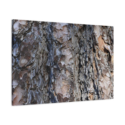 Bark's Rugged Symphony - Unique Frameless Canvas Wall Art