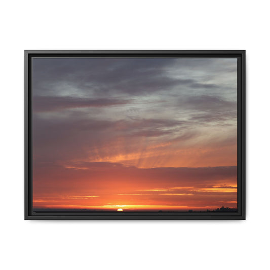 Fiery Horizon - Unique Stretched Canvas Wall Art