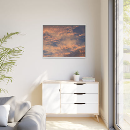 Sunset's Ethereal Canvas - Unique Stretched Canvas Wall Art