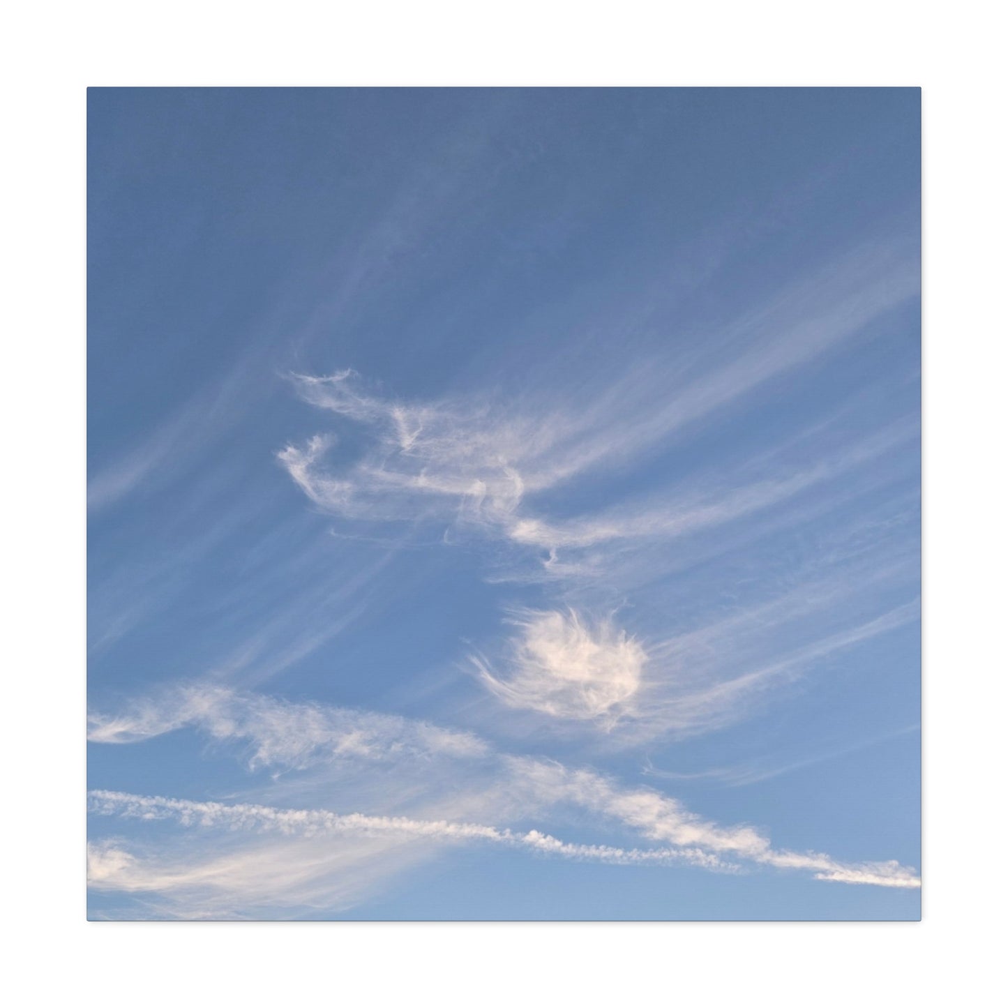 Wispy Whispers of Azure - Unique Frameless Canvas Wall Art