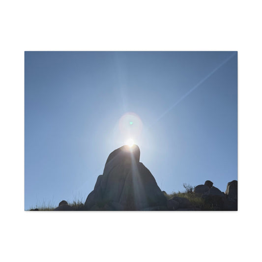 Sunburst Over Stone - Unique Frameless Canvas Wall Art