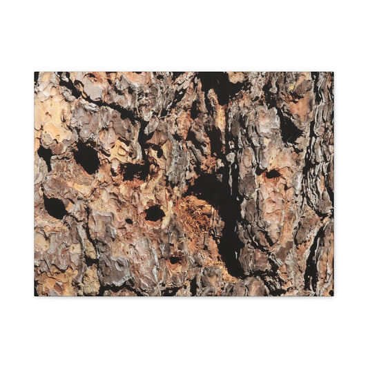 Tree Bark Mosaic - Unique Frameless Canvas Wall Art