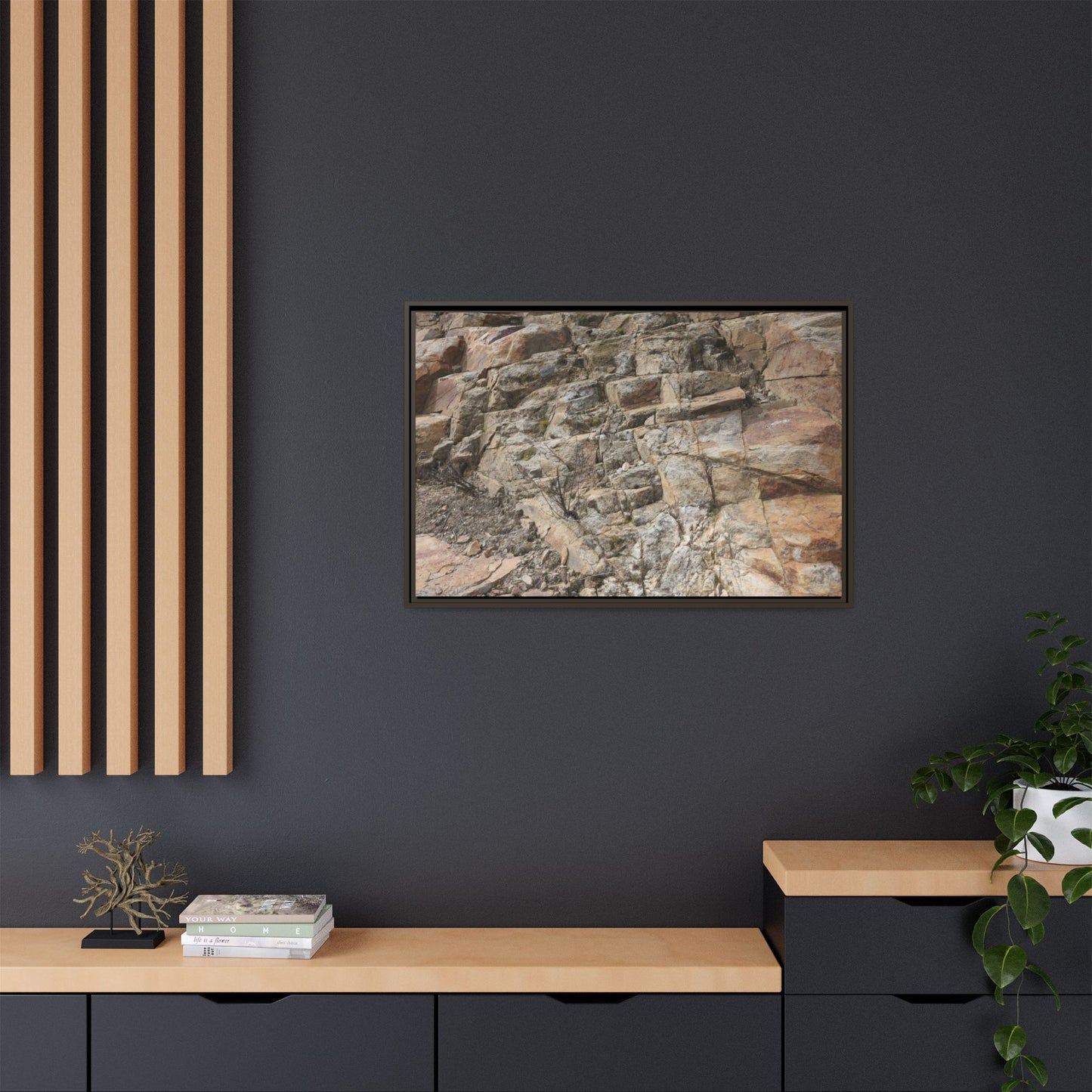 Stone's Silent Story - Unique Stretched Canvas Wall Art