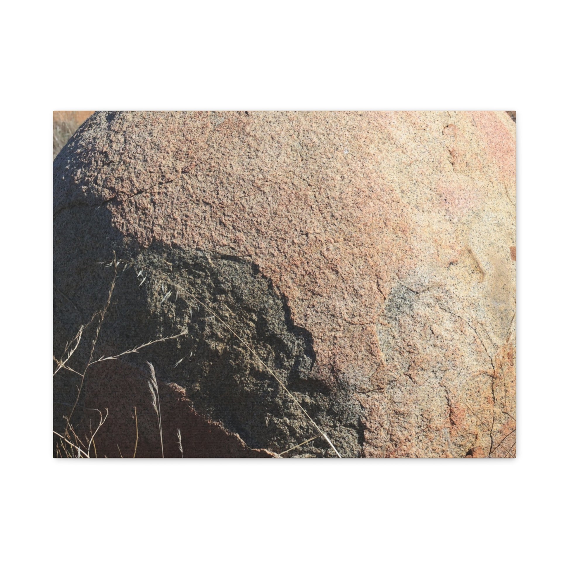 Stone Sphere in Arid Landscape - Unique Stretched Canvas Wall Art - Art By Earth