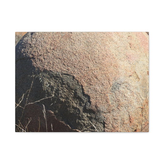 Stone Sphere in Arid Landscape - Unique Stretched Canvas Wall Art - Art By Earth