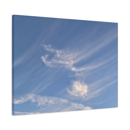 Wispy Whispers of Azure - Unique Frameless Canvas Wall Art