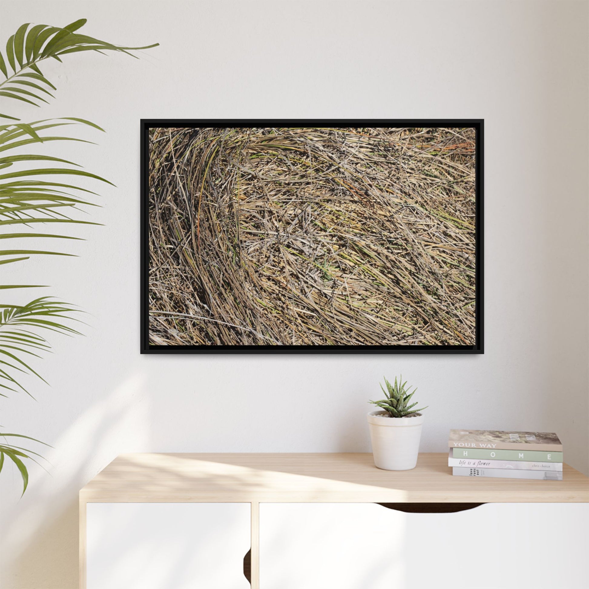 Tangled Grass Symphony - Unique Stretched Canvas Wall Art - Art By Earth