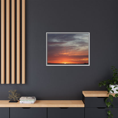Fiery Horizon - Unique Stretched Canvas Wall Art
