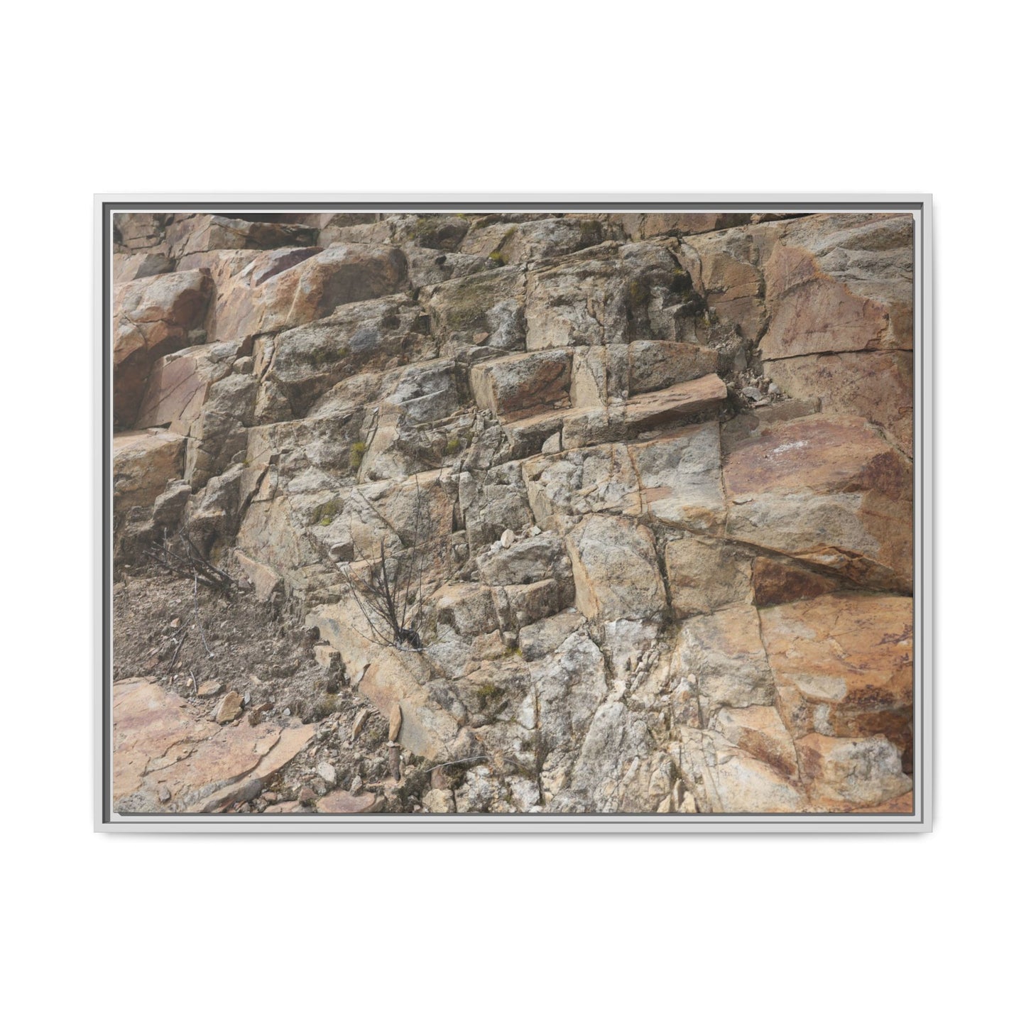 Stone's Silent Story - Unique Stretched Canvas Wall Art