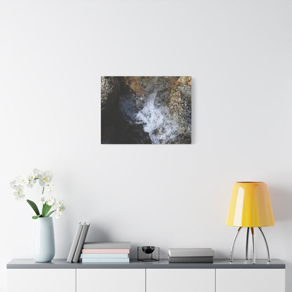 Water's Whisper Between Stone - Unique Frameless Canvas Wall Art