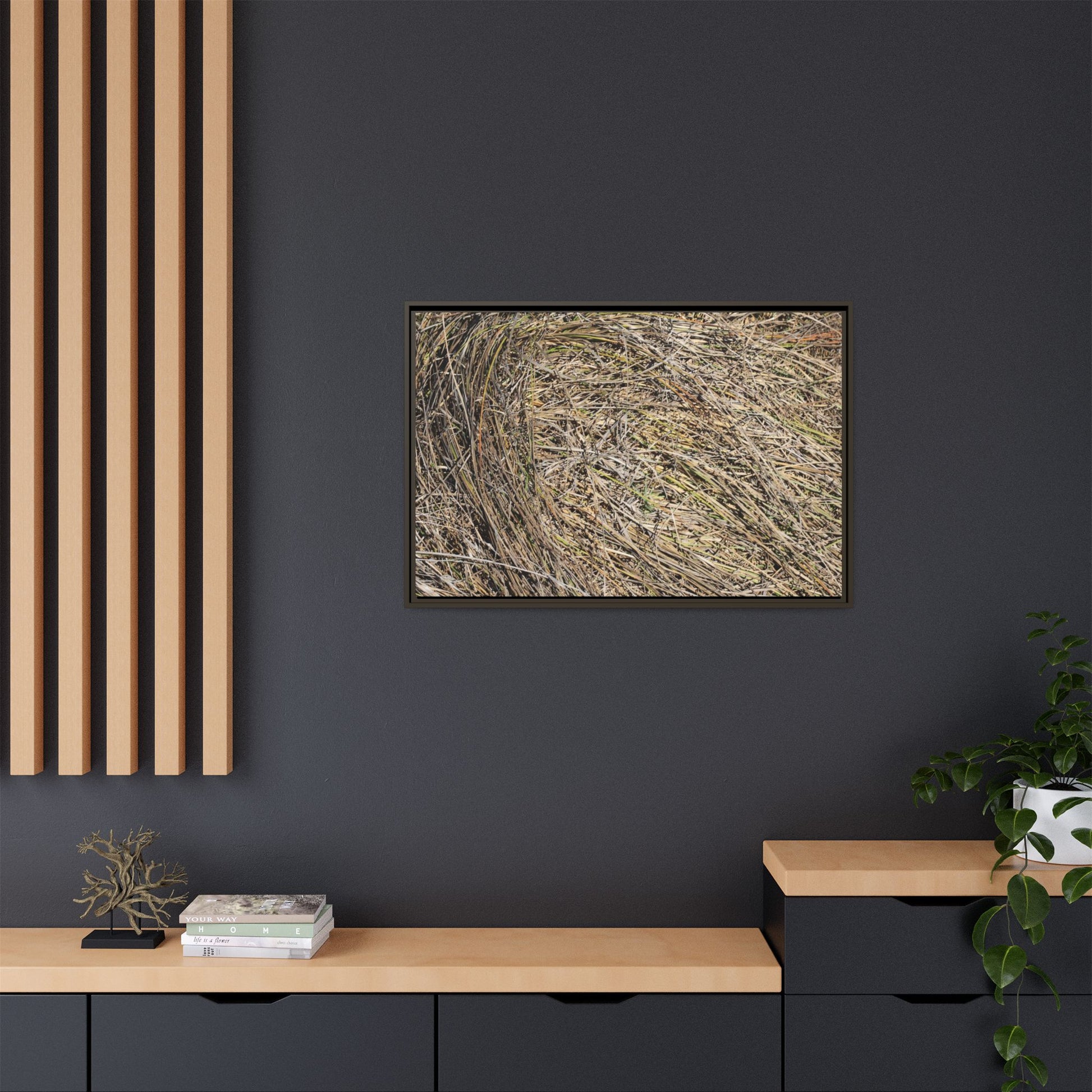 Tangled Grass Symphony - Unique Stretched Canvas Wall Art - Art By Earth