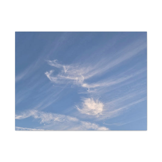 Wispy Whispers of Azure - Unique Frameless Canvas Wall Art
