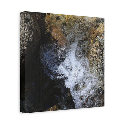 Water's Whisper Between Stone - Unique Frameless Canvas Wall Art