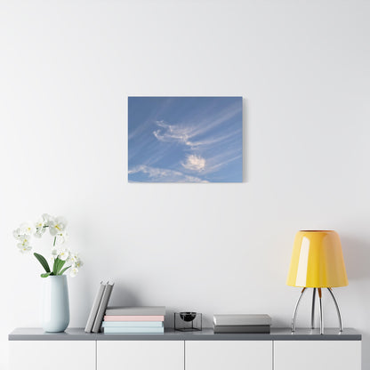 Wispy Whispers of Azure - Unique Frameless Canvas Wall Art