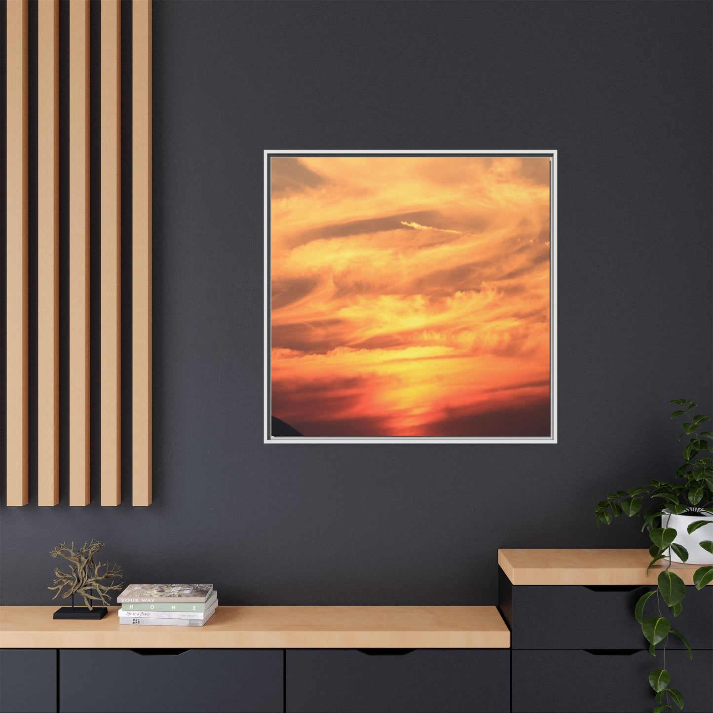 Burning Skies - Unique Stretched Canvas Wall Art