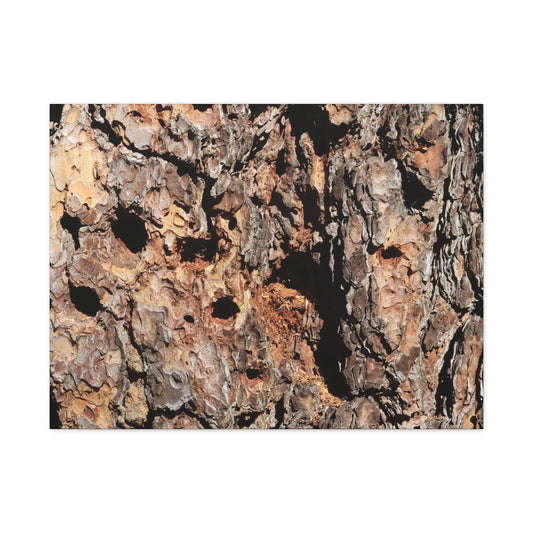 Tree Bark Mosaic - Unique Frameless Canvas Wall Art