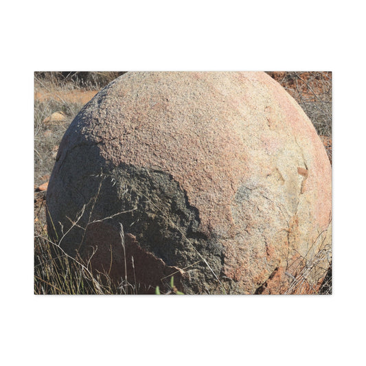 Spherical Stone at Rest - Unique Stretched Canvas Wall Art - Art By Earth