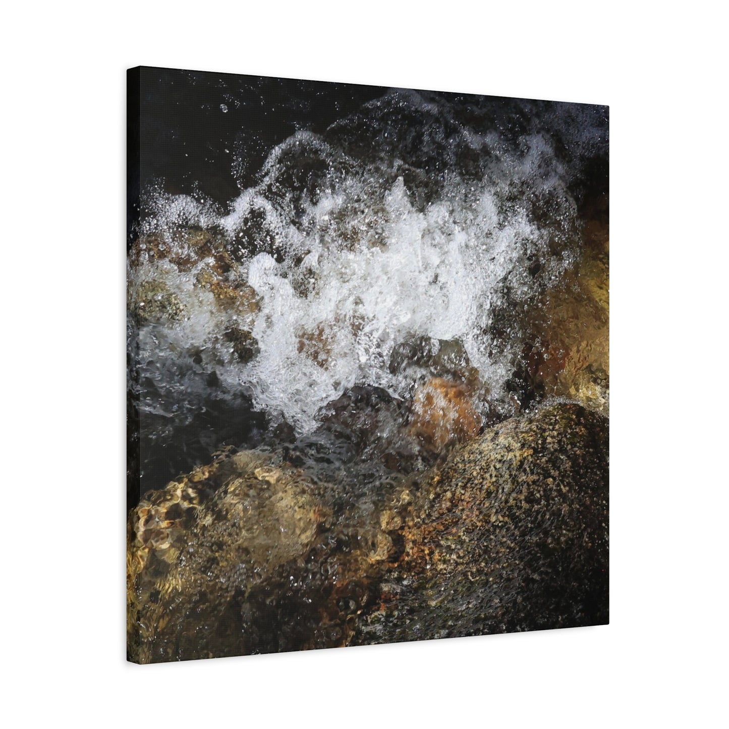 Stone and Surge - Unique Frameless Canvas Wall Art